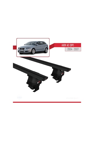 Audi A3 8p 2004-2007 Arası İle Uyumlu Ace-4 Ara Atkı Tavan Barı Siyah