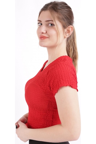 Busem S0010665-23y Kadın Bluz S0010665-R0766 Kırmızı