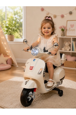 Orjinal Vespa Akülü Motor 3-6 Yaş Beyaz