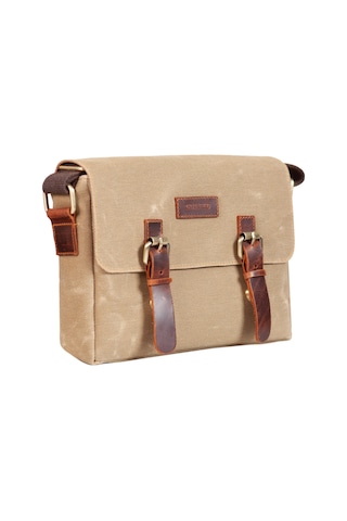 Gillario Design 01 Kanvas - Deri Camel Omuz Çantası