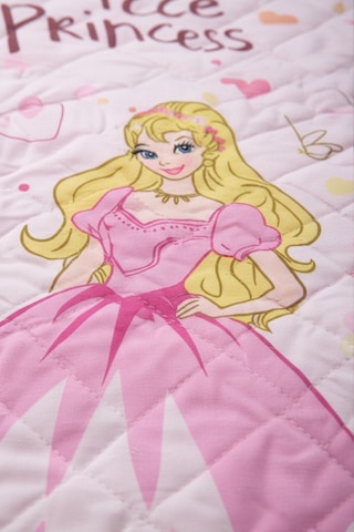 Kız Çocuk Genç Pike Yatak Örtüsü Takımı Prenses Desen Kapitone Pamuklu 4 Mevsim Çarşafsız 160x230 Pembe