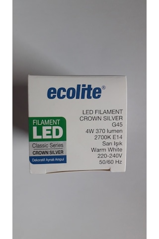 Ecolite Crow Sılver 4W E14 Aynalı Led Top Ampul