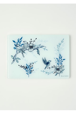 Bella Maison Bleu Blanc Cam Kesme Tahtası Mavi 35x25 Cm Mavi