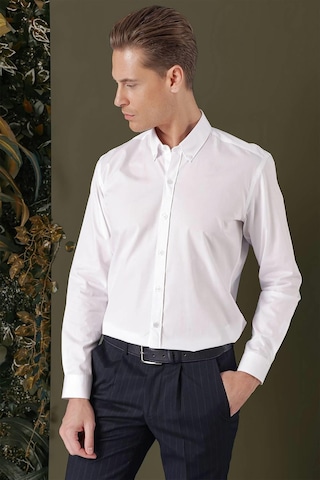 Efor Gk 711 Slim Fit Beyaz Klasik Gömlek Beyaz