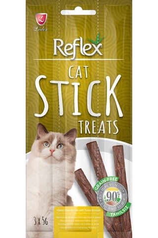 Reflex Hindi ve Kuzu Etli Sticks Yetişkin Kedi Ödül Çubukları 3 x 5 G Reflex Hindi ve Kuzu Etli Sticks Yetişkin Kedi Ödül Çubukları 3 x 5 G