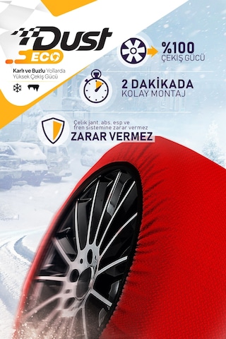 Dust Eco Kar Çorabı Oto Lastik Kar Zinciri Çorabı XL