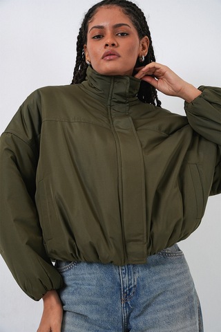 Bigdart Kadın Oversize Bomber Şişme Mont 5124 - Haki