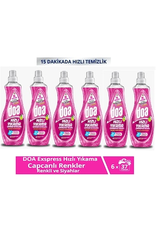 Doa Express Hızlı Yıkama Canlı Renkler Renkli Ve Siyahlar Sıvı Çamaşır Deterjanı 1480 Ml X 6 Adet