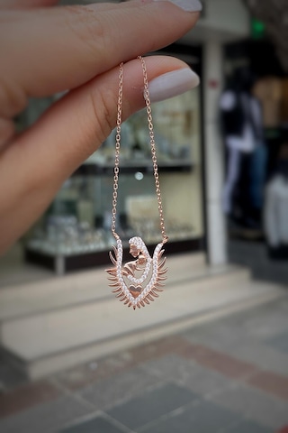 Gümüş Anne Bebek Çocuk Kolyes Sly253e23 Altın - Gümüş