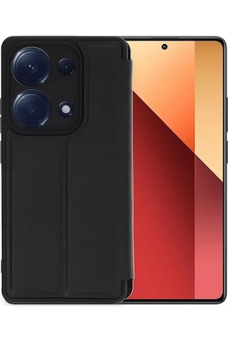 Newface Xiaomi Redmi Note 13 Pro 4g Kılıf Flip Cover - Siyah Resimdeki