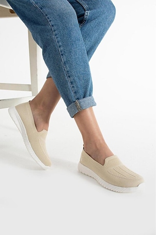 Adımist Kadın Örme Ses Yapmaz Ortopedik Rahat Hafif Günlük Sneaker Ayakkabı Bej