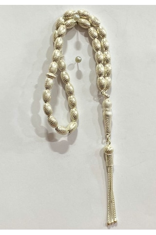 Tespih Vizyon İşlemeli Gümüş Tespih F16002098