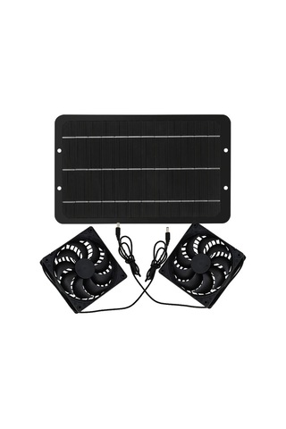 Boatshop1 Güneş Paneli Çift Fan Güneş Enerjili Çift Fan Tavuk Kümesi Sera Kulübe Evcil Hayvan Evi Pencere Havalandırması İçin Dayanıklı