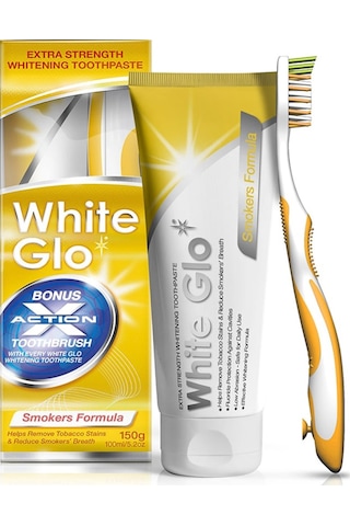 White Glo Sigara İçenlere Özel Beyazlatıcı Diş Macunu 150 G + Diş Fırçası x 2