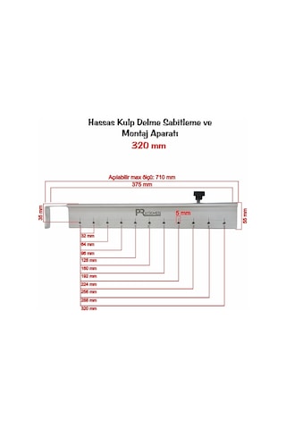 Hassas Kulp Delme Sabitleme Ve Montaj Aparatı 320 Mm