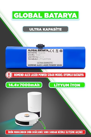 Homend Alex Laser Power 1284h Batarya 7000mah Lityum İyon Pil