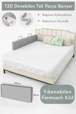 Miralay Yeni Nesil Yatak Bariyeri 120 CM Gri