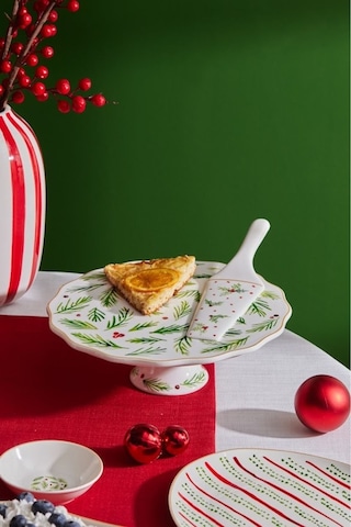 Karaca New Year Yılbaşı Kokina Kek Standı ve Spatula 25,5 Cm