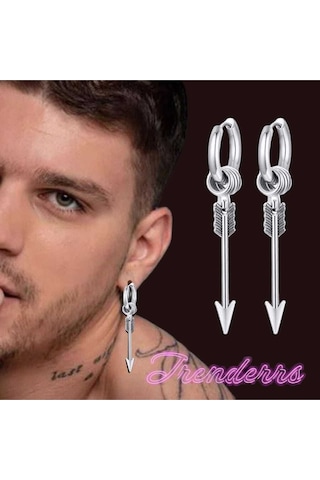 Tezzgelsin Unisex Hipoalerjenik Gothic Punk Paslanmaz Iki Adet Çelik Küpe Siyah - Beyaz