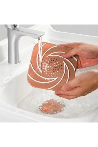 Kahverengi Renk Delikli Silikon Kötü Koku Önleyici Banyo Mutfak Lavabo Koku Önleyici Sızdırmaz Ped