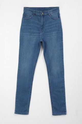 Bluew White Kadın Mavi Yüksek Bel Slim Fit Likralı Jean Pantolon