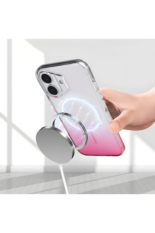 Nihcase Apple Uyumlu iPhone 16 Kılıf Rainbow Renkli Septik Manyetik Şarj Kapak