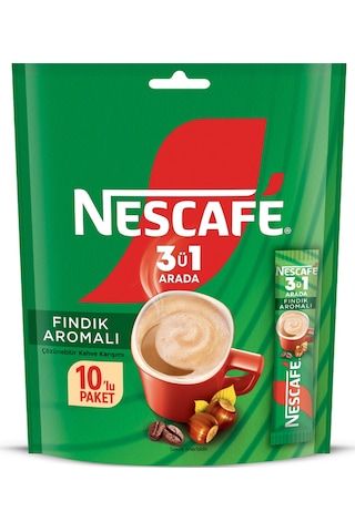 Nescafe 3 ü 1 Arada Fındık Aromalı Kahve 10'lu