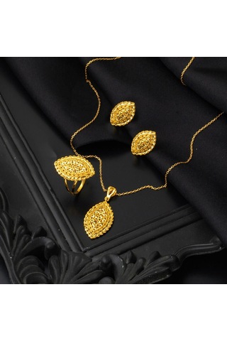 Bilezikci Markiz Yaşam Çiçeği 14 Sarı Altın 3'lü Set Stlbs14k30081