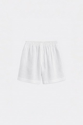 Suud Collection Beyaz Zoe Basic Keten Şort
