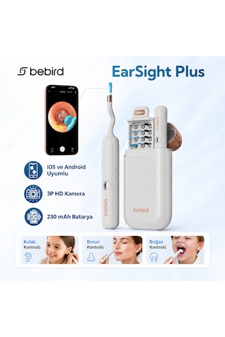 Bebird Earsight Plus Hd Kameralı Akıllı Görsel Kulak Temizleme Cihazı- Beyaz