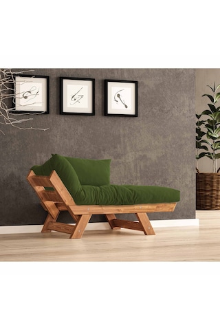 Woodesk Adalar Masif Tik-yeşil Renk Berjer Cpt8160-140 Yeşil