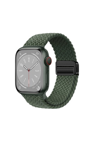 Watch 38mm Mkst Krd-134 Örgü Tasarımlı Hasır Kordon Strap Kayış - Koyu Yeşil
