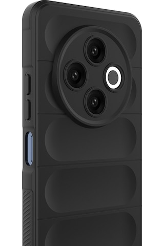 Tecno Spark 30 4g Kılıf Esnek Tpu Oyuklu Arka Yüzey Tasarımlı Zore Etnik Silikon Kapak Siyah