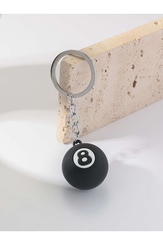 8 Numara Bilardo Topu Anahtarlık - Çanta Süsü