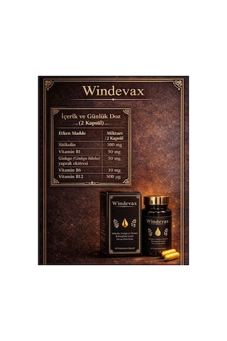 Windevax Sitikolin Ginkgo B1 Vitamini B6 Vitamini B12 Vitamini İçeren Takviye Edici Gıda 60 Kapsül