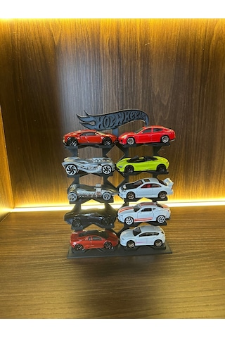 Hot Wheels Uyumlu 10 Araçlık Stand 1/64 Siyah R3d-001-bli