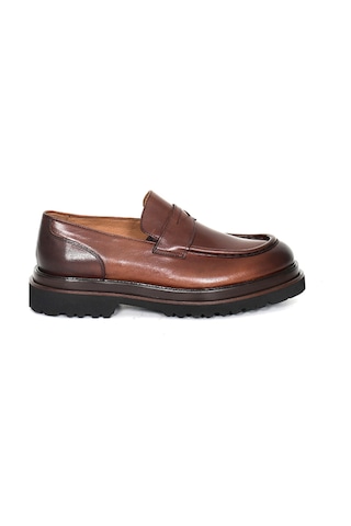Tuna Hakiki Deri Kahverengi Loafer Erkek Ayakkabı Eva Taban - 3280 Kahverengi