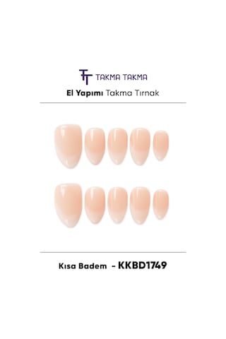 10'lu Kısa Badem Kkbd1749 Tekrar Kullanılabilir El Yapımı Protez Takma Tırnak S