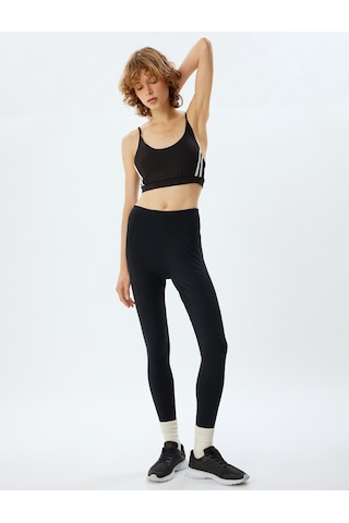 Koton Spor Tayt Normal Bel Dikiş Detaylı Skinny Fit Siyah 4sak40065nk Siyah