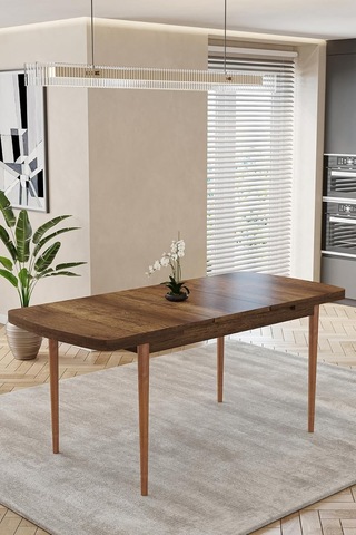 80x170cm Mutfak Masası Takımı 4 Kişilik Açılır Masa Sandalye Takımı - Ceviz Masa - Antrasit Çok Renkli