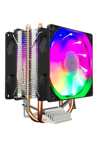 Coolmoon Rgb Led Kule Tip Çift Fan Bakır Taban İşlemci Soğutucu