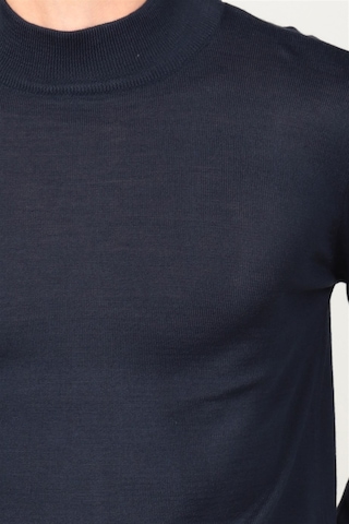 Tudors Slim Fit Dar Kesim Yarım Balıkçı Yaka Düz Erkek Kazak-13639 Lacivert