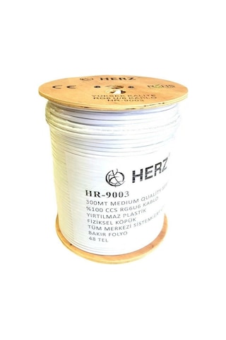 Herz Rg6-u6 Uydu Anten Kablosu-300 Metre Beyaz