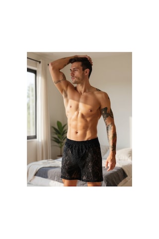 Qmen Style Erkek Dantel Boxer Siyah