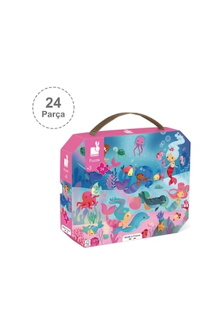Janod 24 Parça Çantalı Puzzle Deniz Kızı
