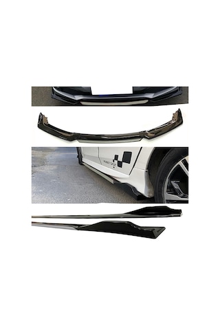 Citroen C5 2012-2017 Gri Şeritli Renkli Ön Lip Ve Yan Marşpiyel Seti