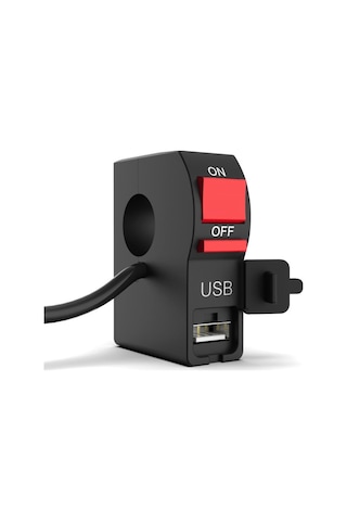 Motosiklet & Scooter Çift Fonksiyonlu Açma/kapama Anahtarı + 5v 2a Hızlı Usb Şarj Soketi