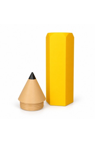 Dev Kalem Şeklinde Kapaklı Kalem Kutusu Ve Masa Düzenleyici 22 X 6,5 Cm 3d Baskı Sarı