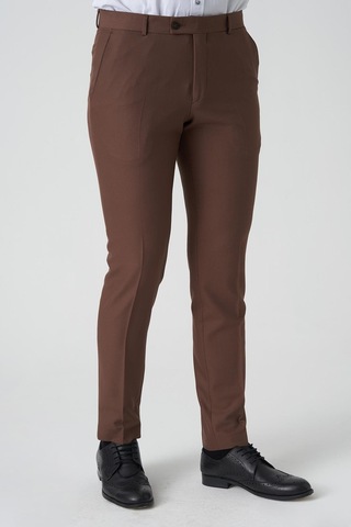 White Stone Alverca Do Ribatejo P1028 Slim Fit Kumaş Pantolon Kahve Kahve Kahverengi