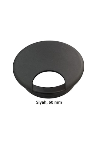Masa Üstü Kablo Kanalı Deliği Kapağı Siyah Masa Kapağı 6 Cm 5 Adet